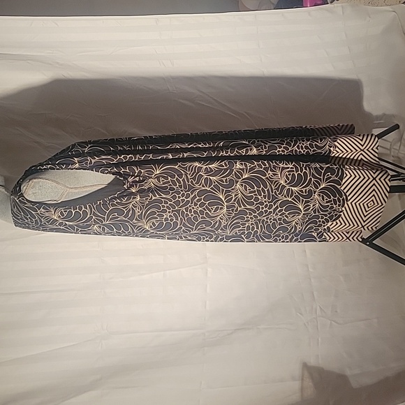 Lane Bryant Sleeveless Brown & Beige Floral Dress, Size: 22/24 - Picture 6 of 7